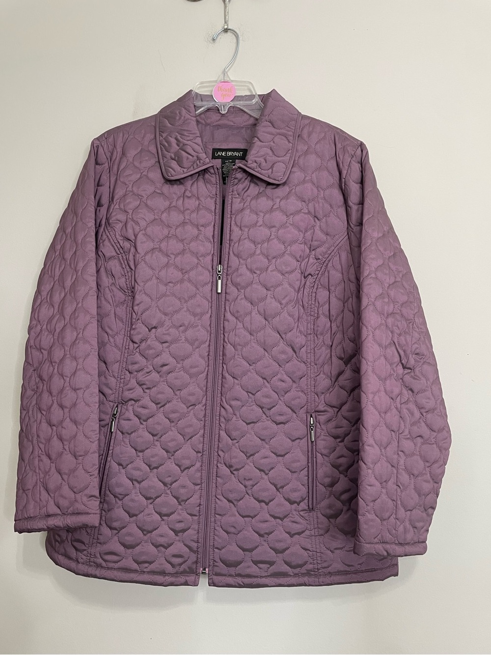 Lane Bryant Quilted Dusty Mauve light Puffer Jacket Size 14-16 NWT